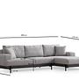Eti Black Right Chaise Lounge Sofa Gray 8