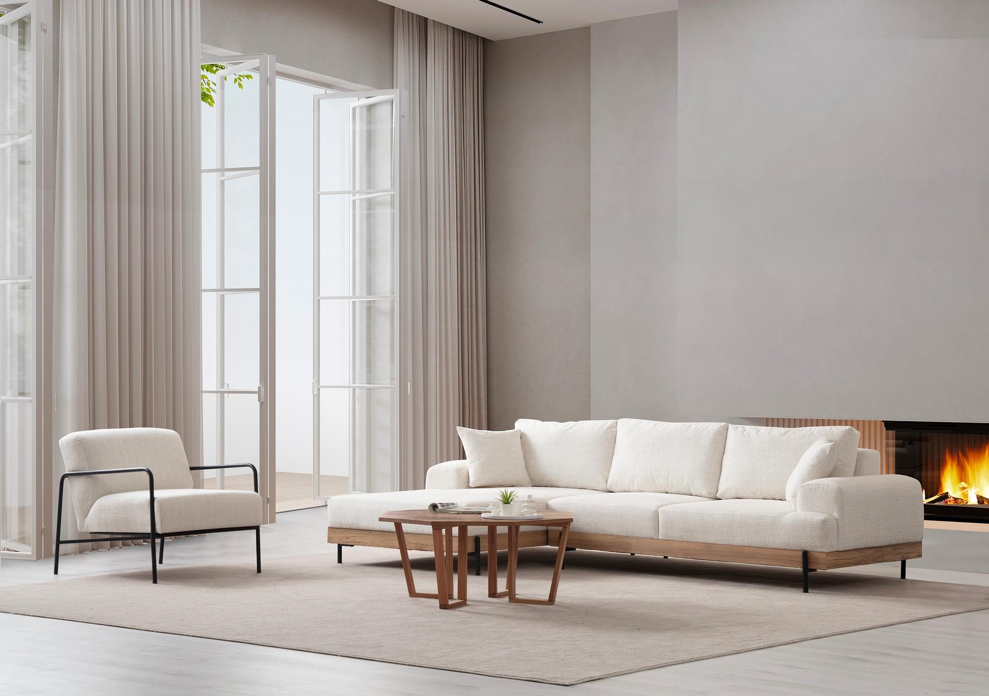 Eti Corner Sofa Left White 2