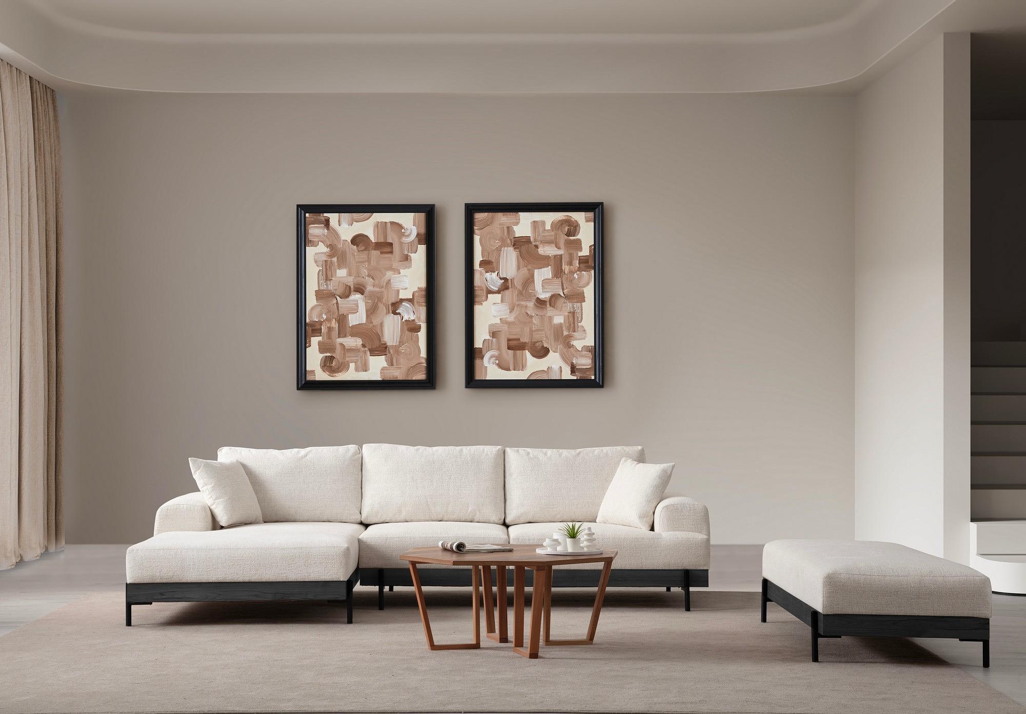 Eti Black Corner Sofa Left White 2