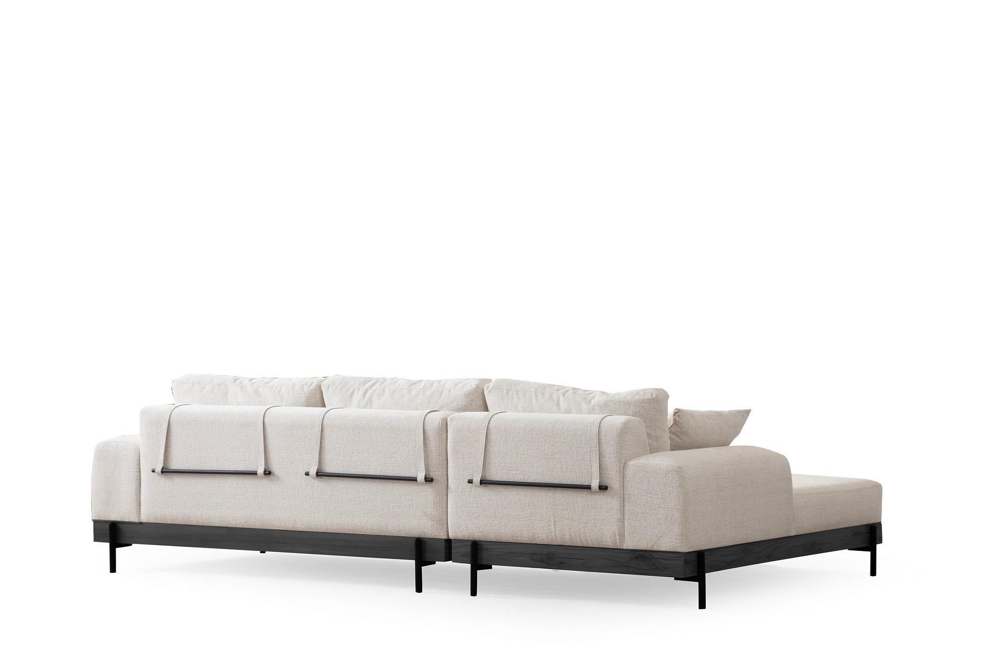 Eti Black Corner Sofa Left White 8