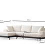 Eti Black Corner Sofa Left White 9