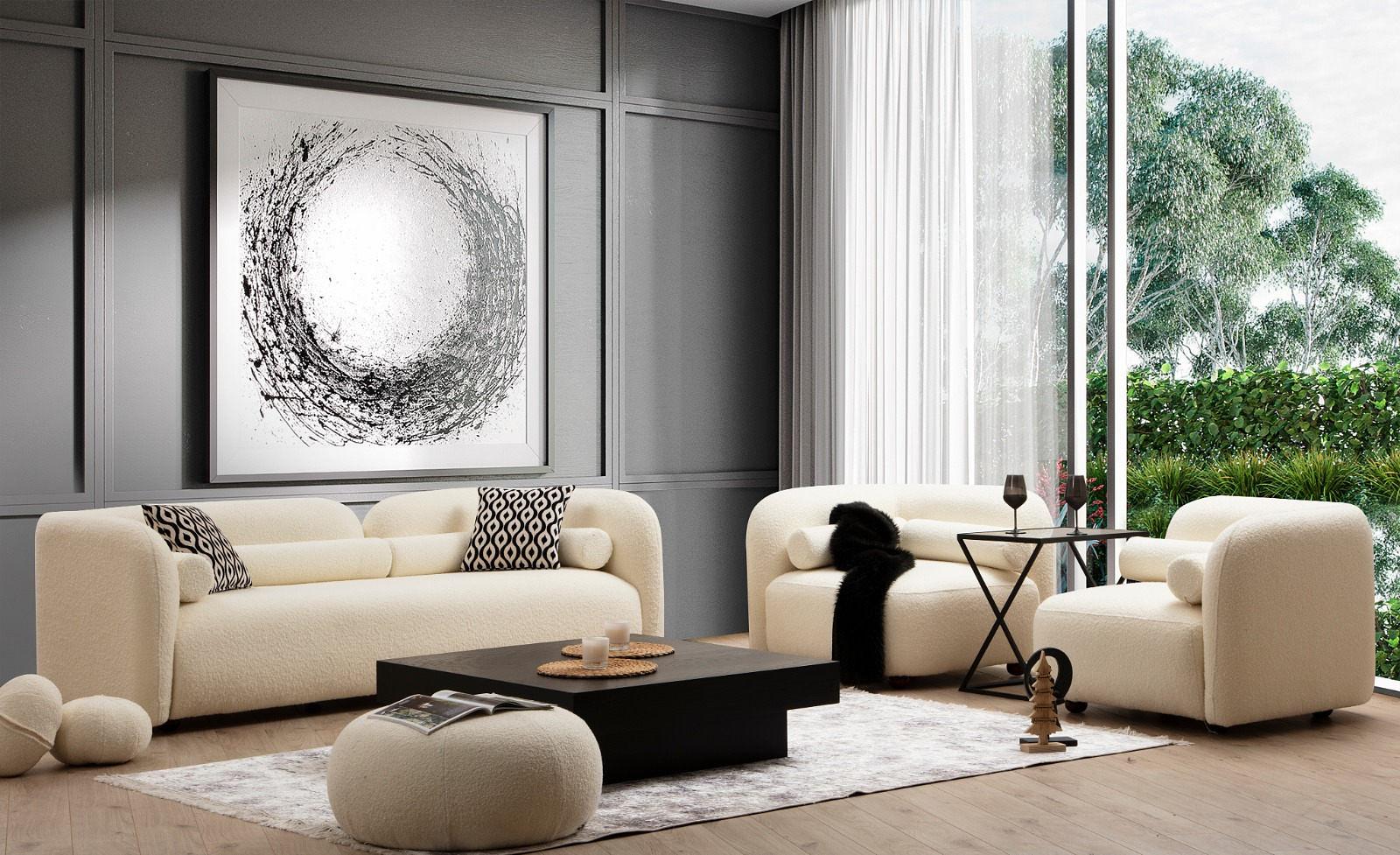 Victoria 3-seater sofa cream 1