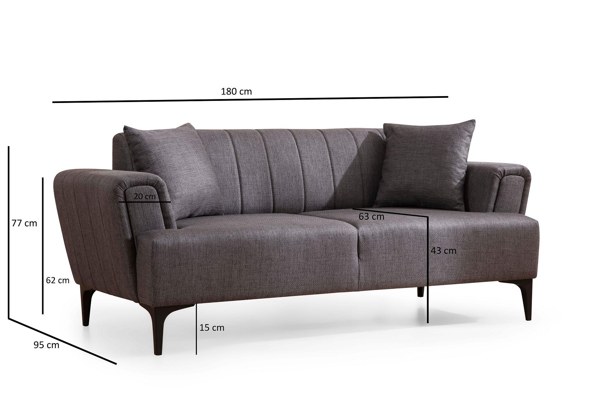 Hamlet 2-seater sofa dark grey 5