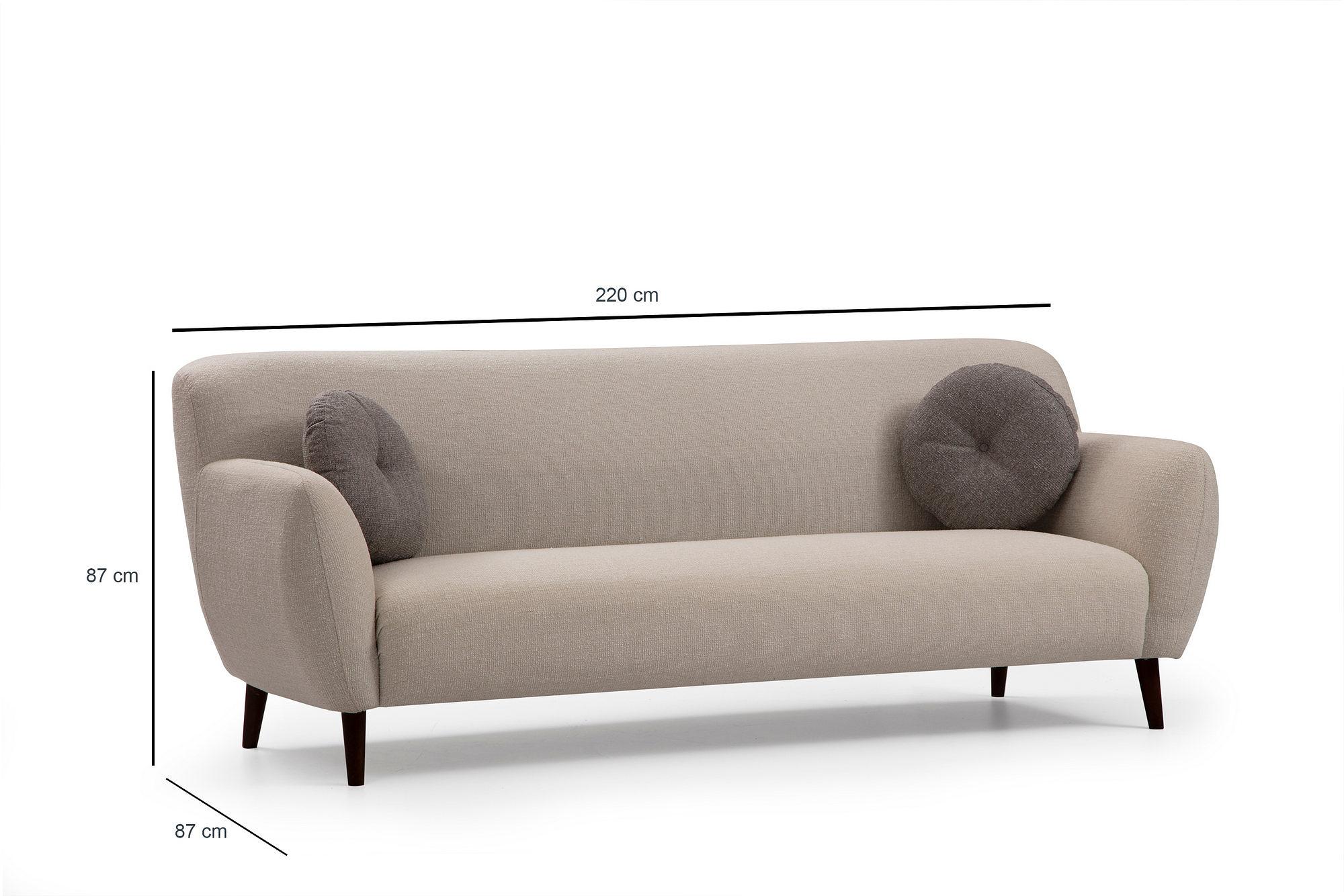 Enna 3-Sitzer Sofa Beige 7