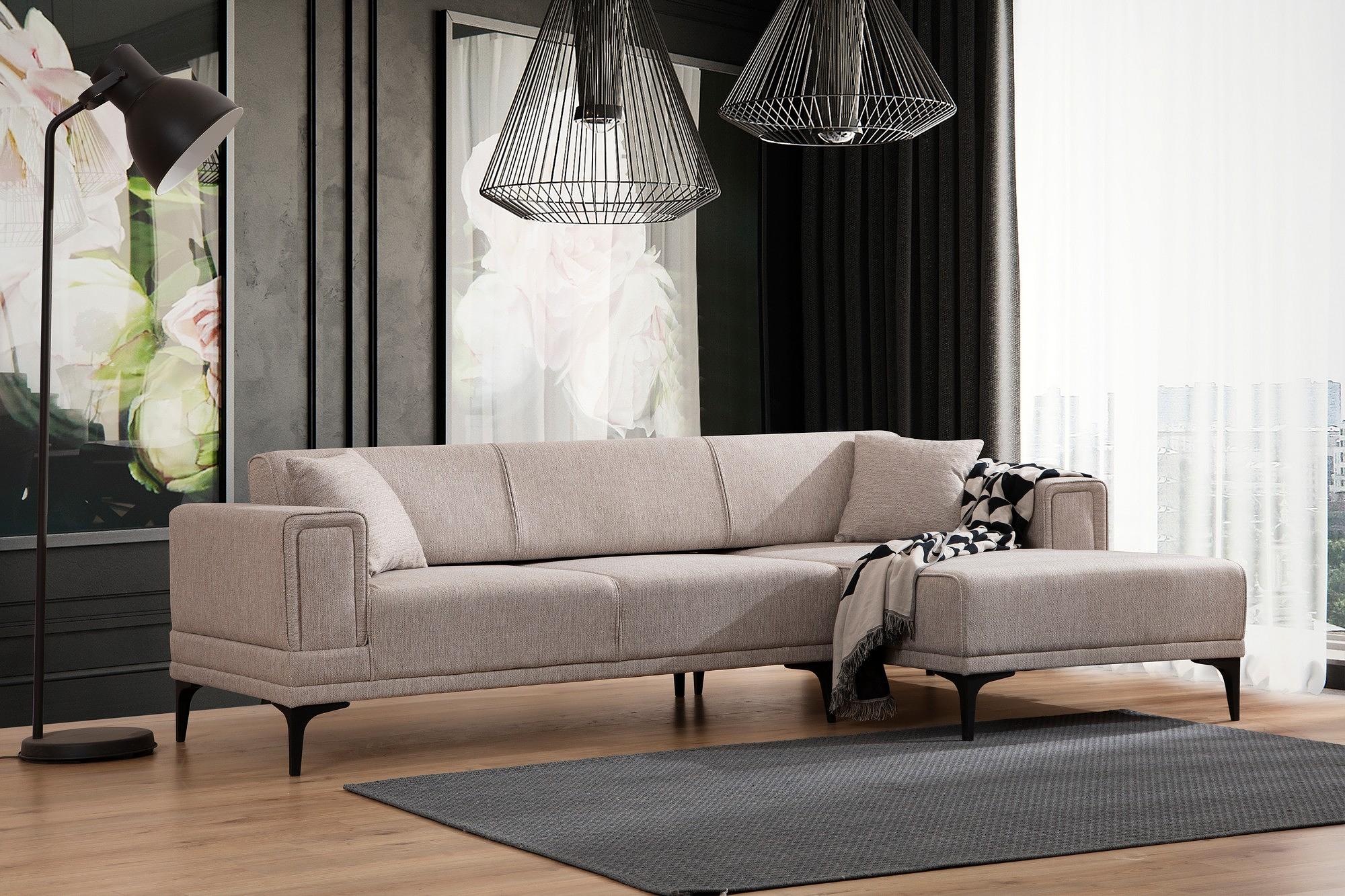 Horizon Ecksofa Rechts Hellbraun 1