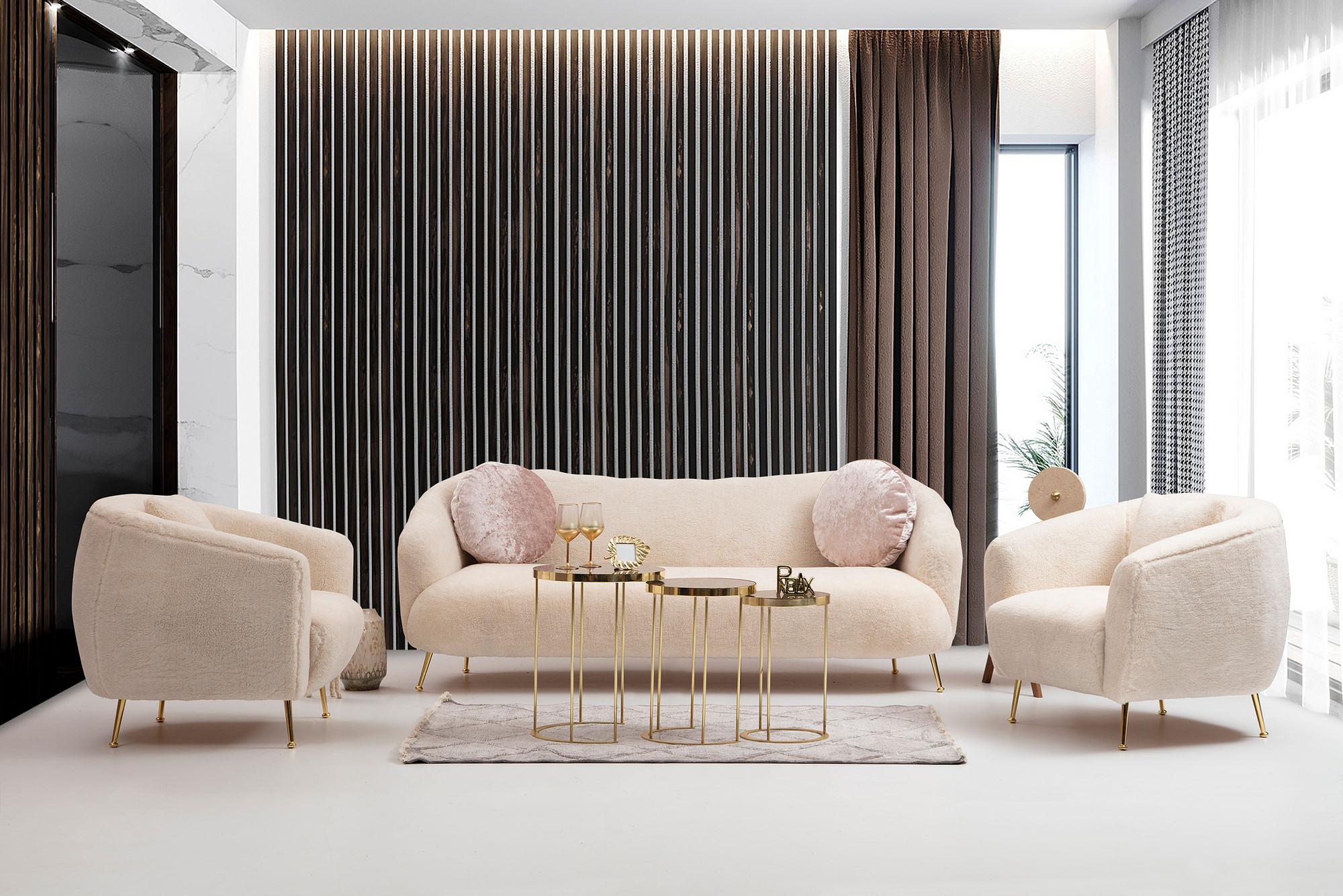 Oyster 3-Seater Sofa Beige 3