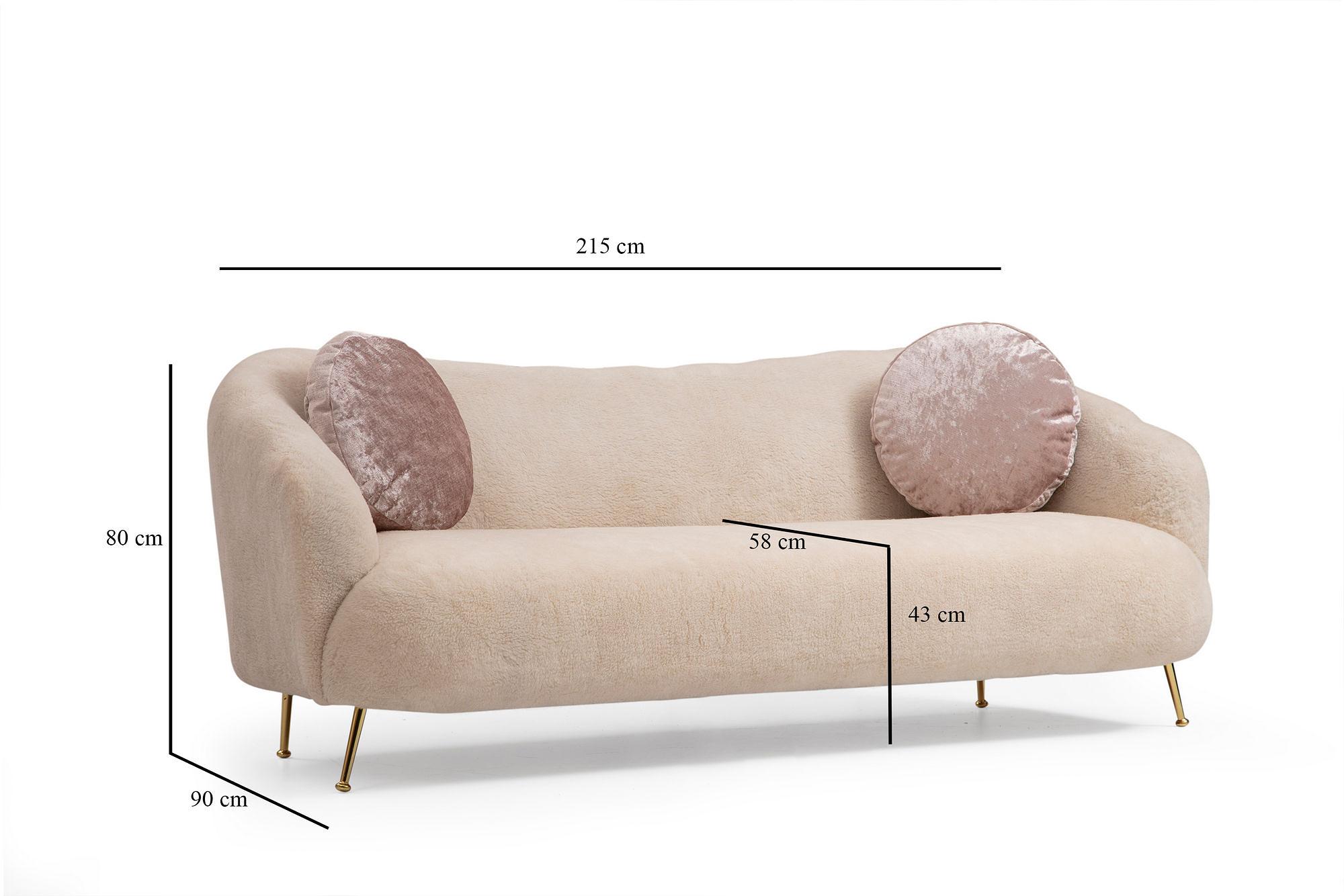 Oyster 3-Seater Sofa Beige 9