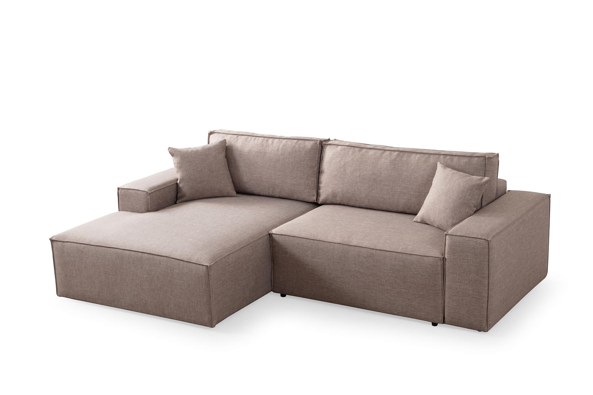 Pirlo corner sofa left brown 4