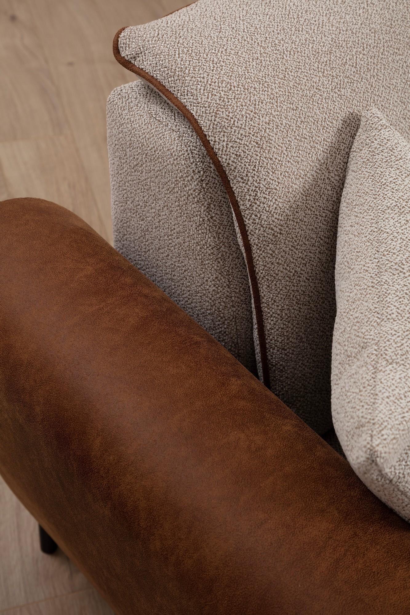 Aren Rechts Ecksofa Beige Zimt 4