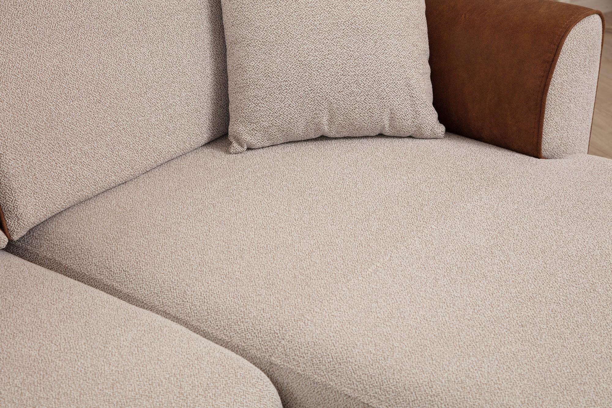 Aren Rechts Ecksofa Beige Zimt 5
