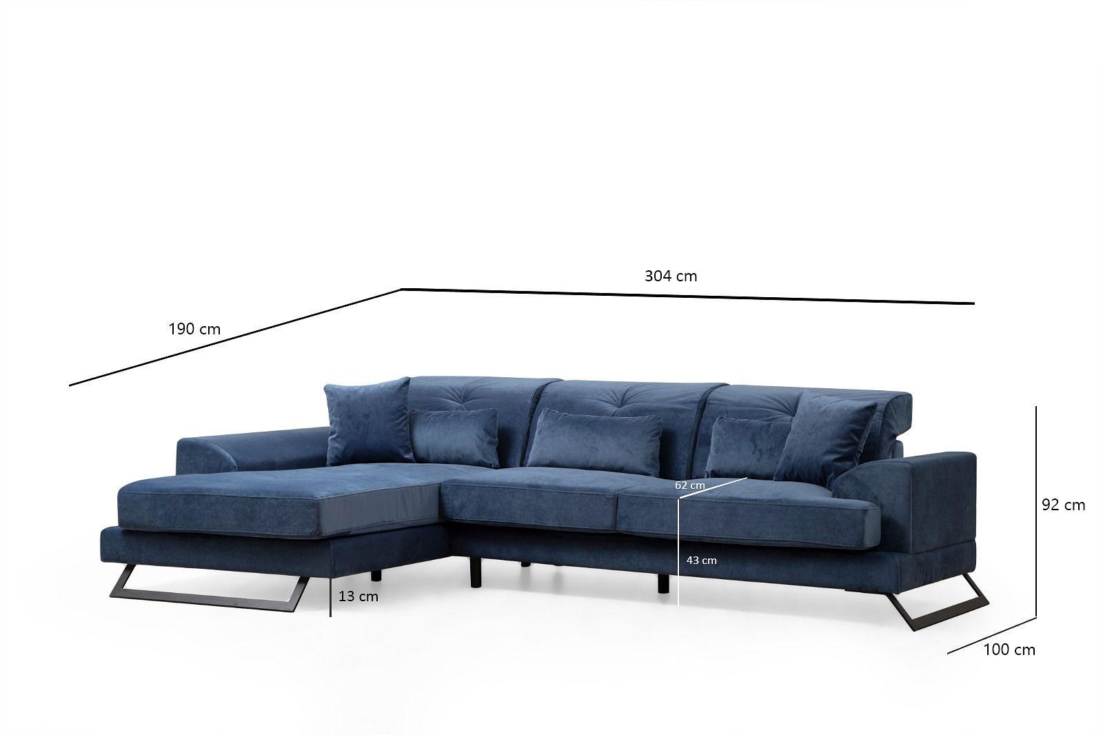 Frido Links Ecksofa Navyblau 7