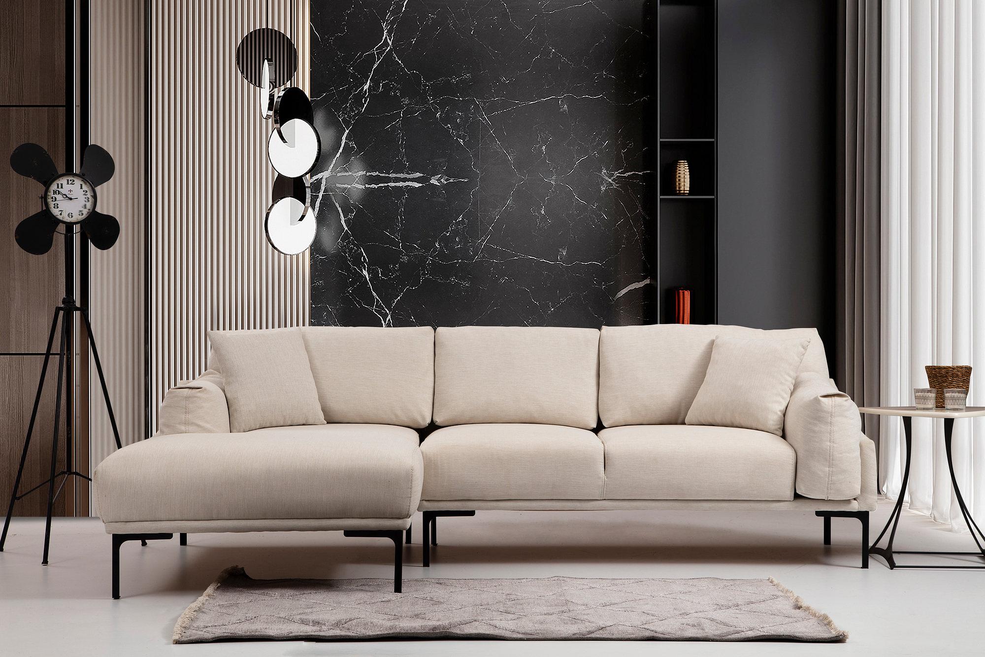 Leo Links Ecksofa Creme 1