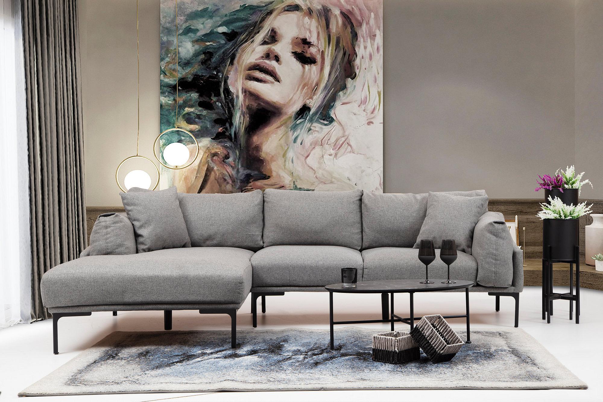 Leo Links' corner sofa Grey 1
