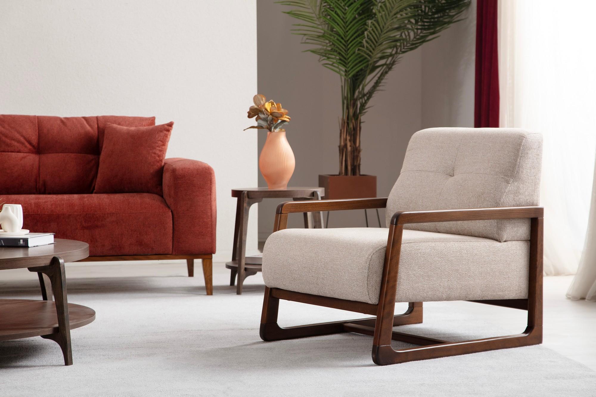 Athena Bergere Armchair Beige 1
