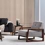 Athena Bergere Armchair Walnut Light Grey 1