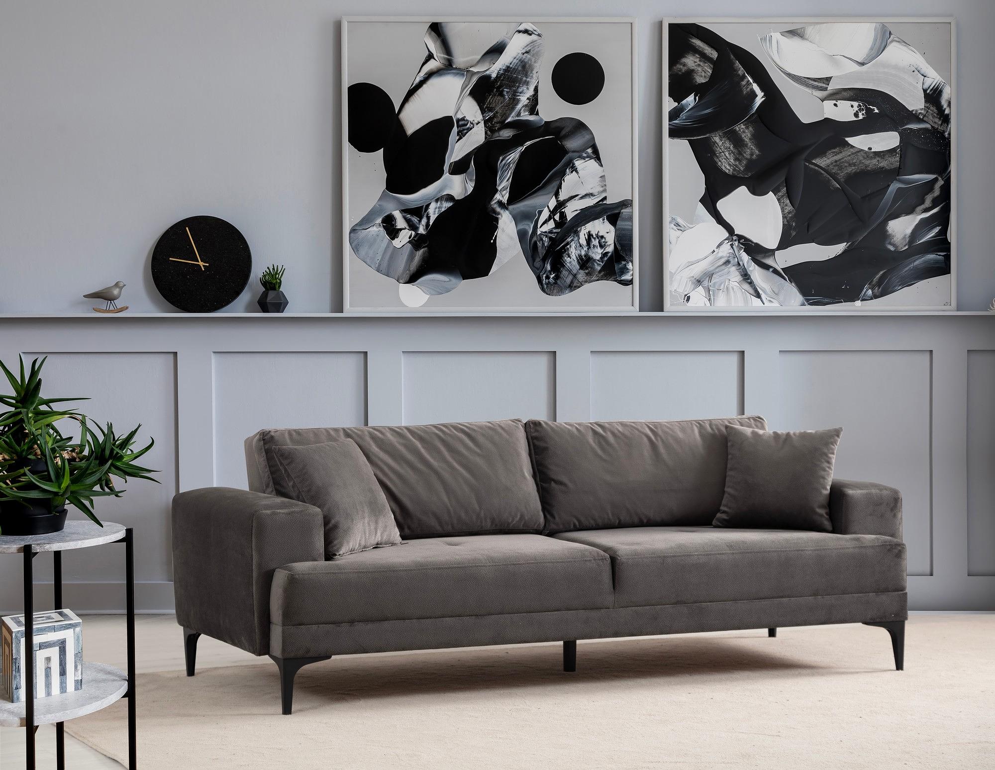 Astana 3-Seater Sofa Anthracite 1