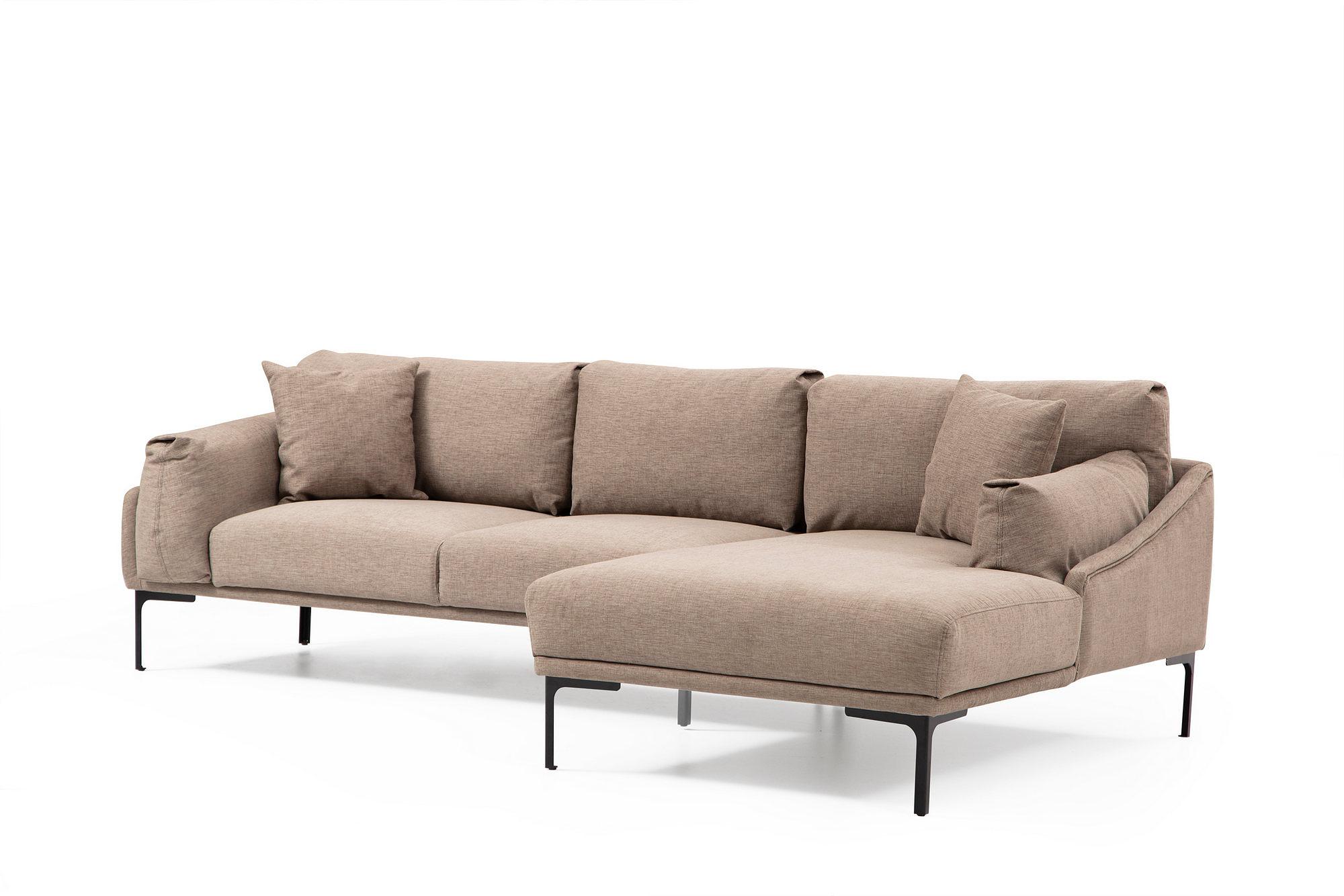 Leo Right Corner Sofa Light Brown 4