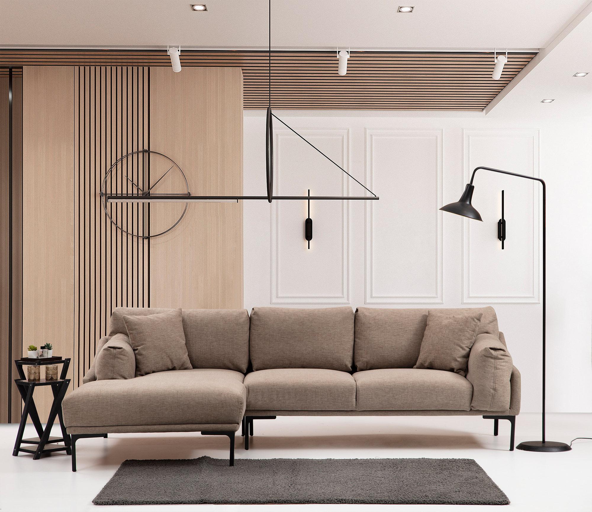 Leo Links corner sofa light brown 1
