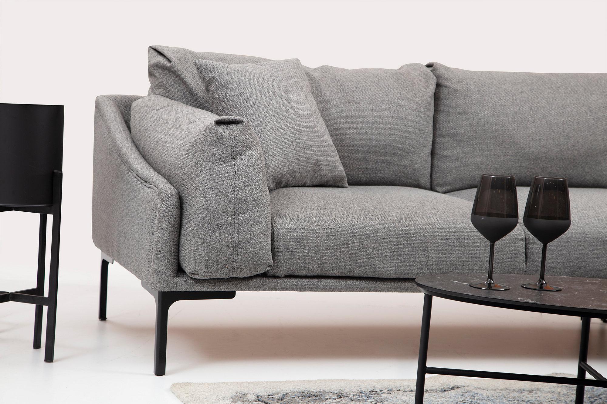 Leo Right Sectional Sofa Grey 4