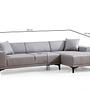Petra R Corner Sofa Light Grey 9