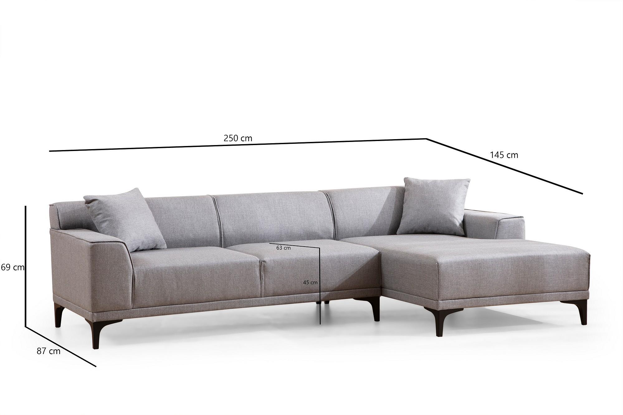 Petra R Corner Sofa Light Grey 9