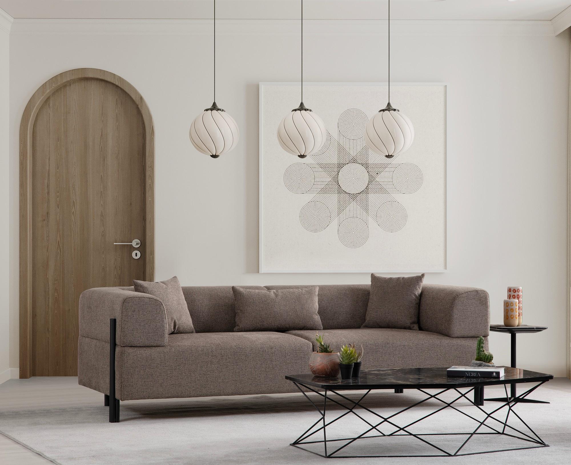 Gio 3-seater sofa brown 1