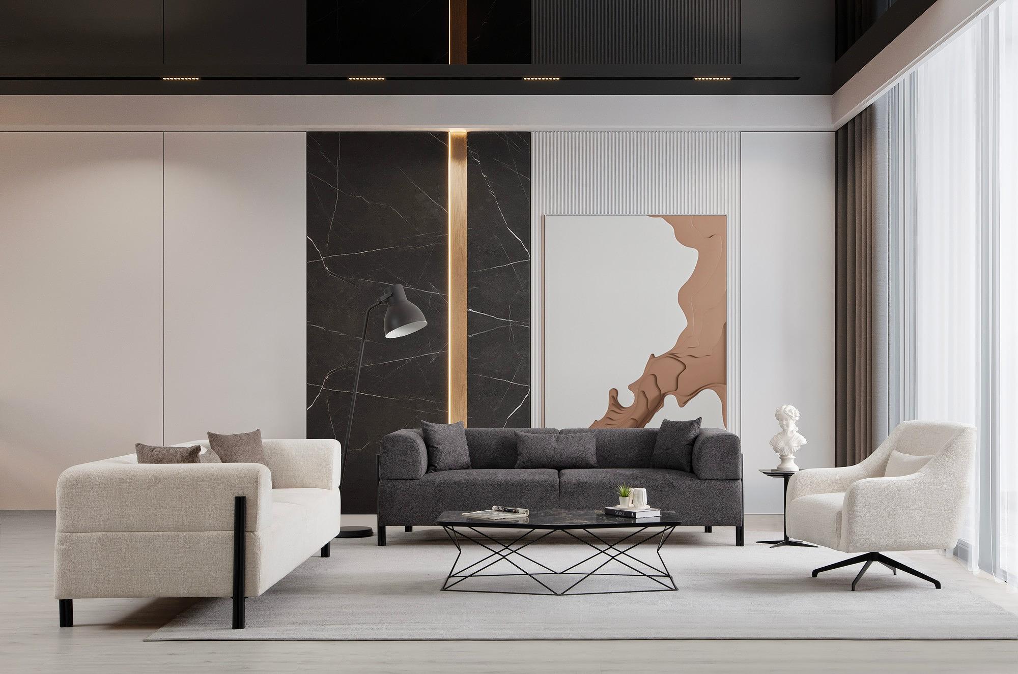 Gio 3-Sitzer Sofa Anthrazit 2
