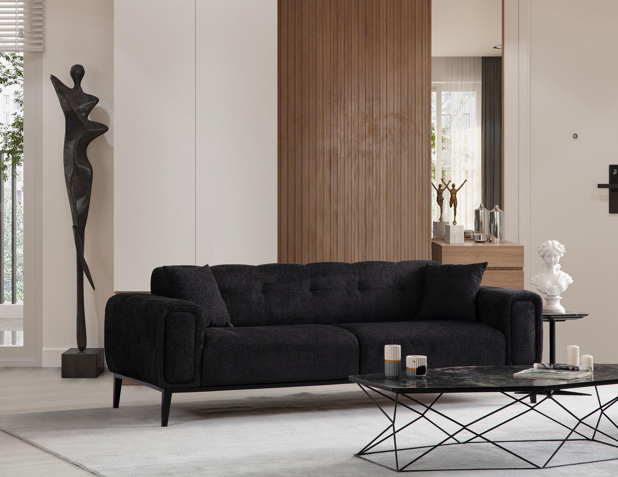 Athena 3-seater sofa bed Black 1