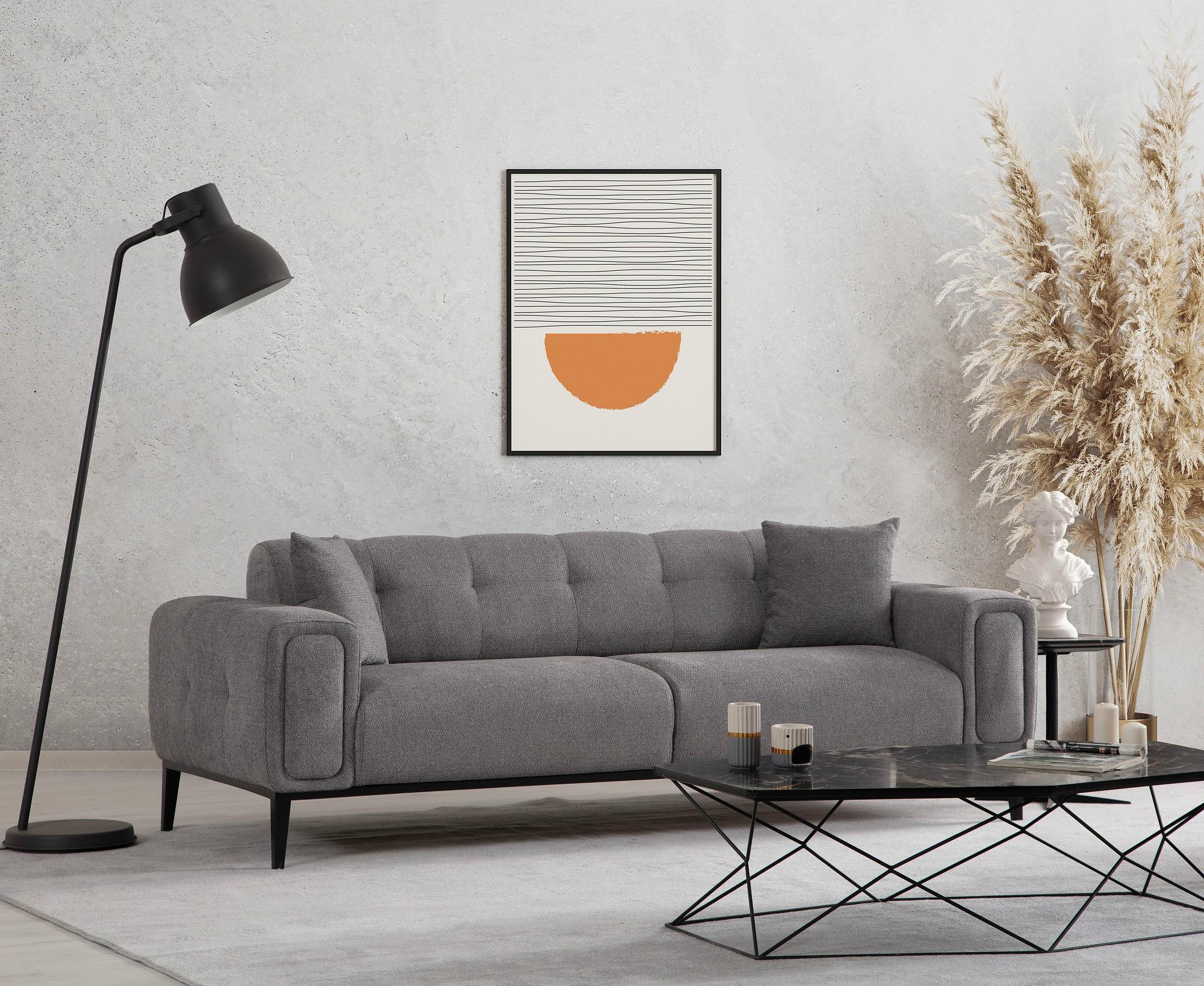 Athena 3-Seater Sofa Bed Light Grey 1
