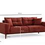 Sinor 3-seater sofa bed Red 9
