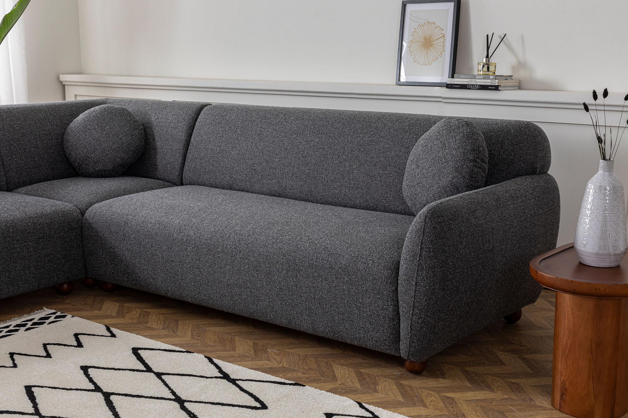 Eddy 2 Corner Sofa Dark Grey 3
