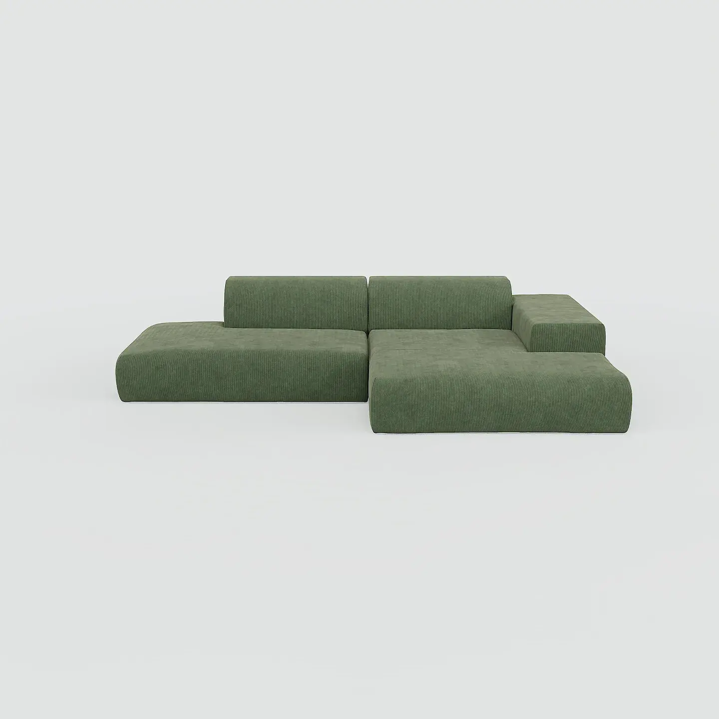 Pyllow Ecksofa Feiner Cord Waldgrün 0