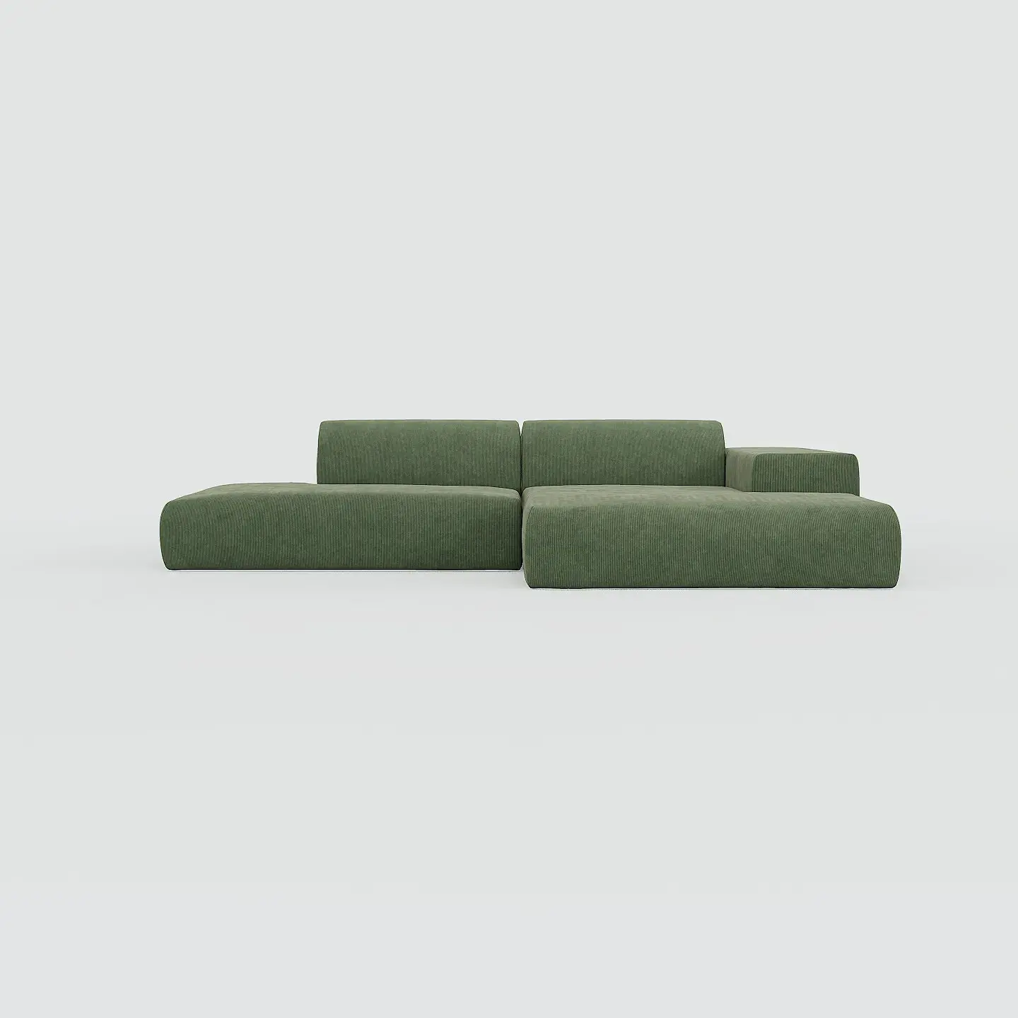 Pyllow Ecksofa Feiner Cord Waldgrün 1