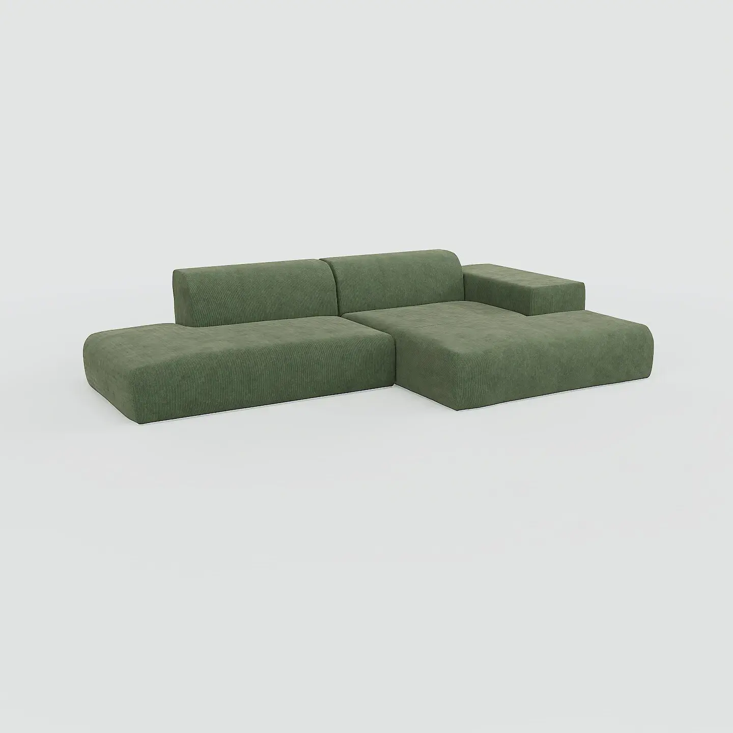 Pyllow Ecksofa Feiner Cord Waldgrün 2