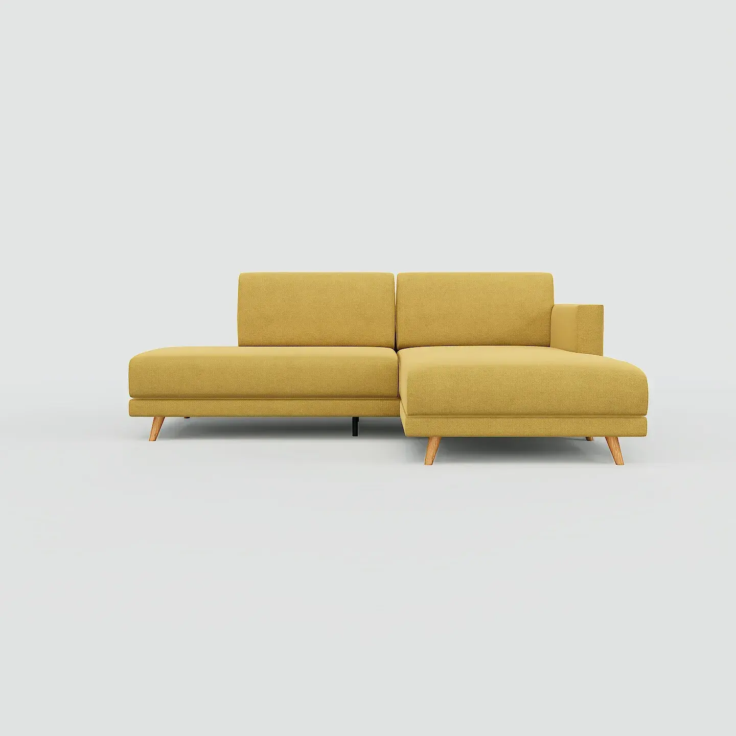 Tyme Ecksofa Strukturgewebe Senfgelb 0