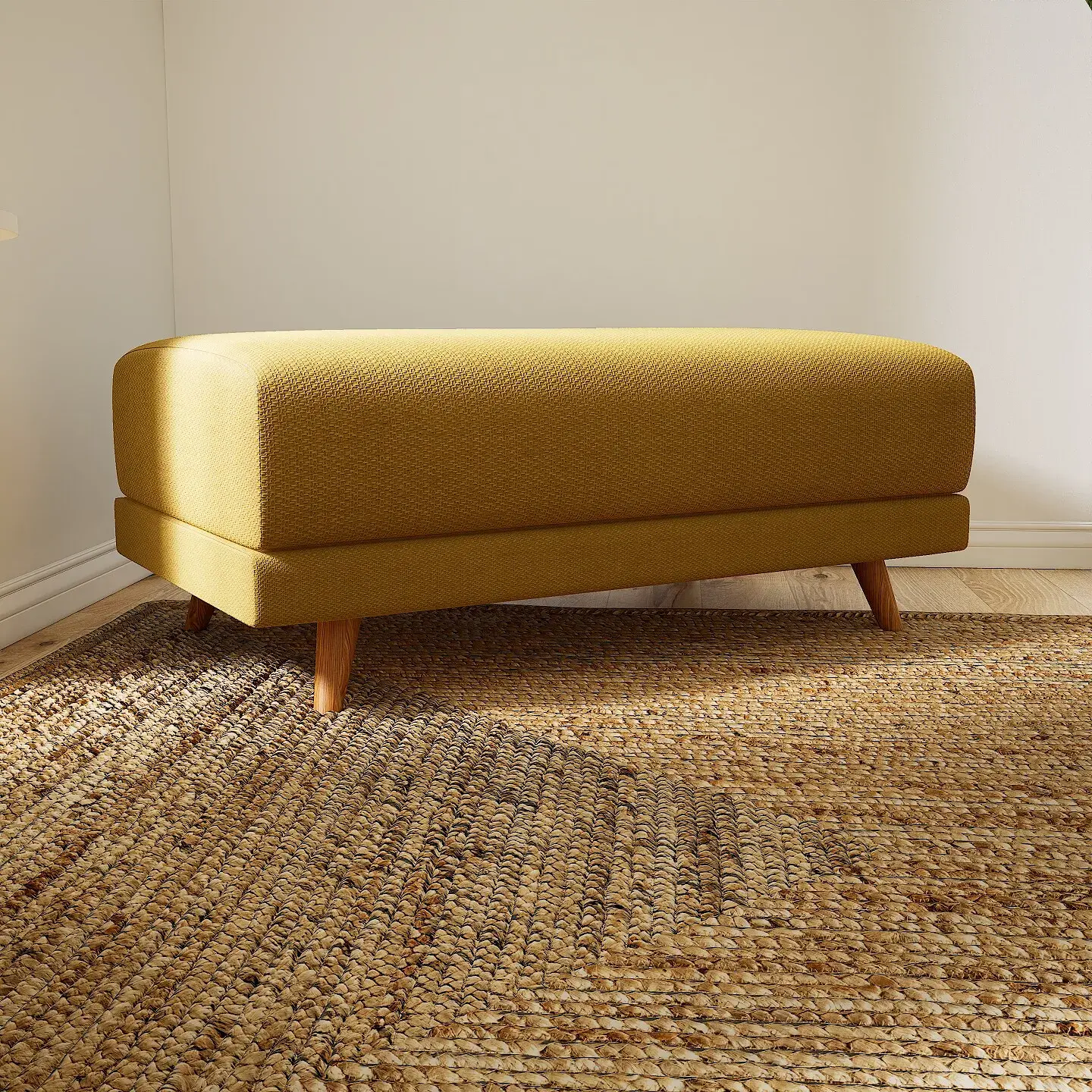 Tyme Stool Structure Fabric Mustard Yellow 5