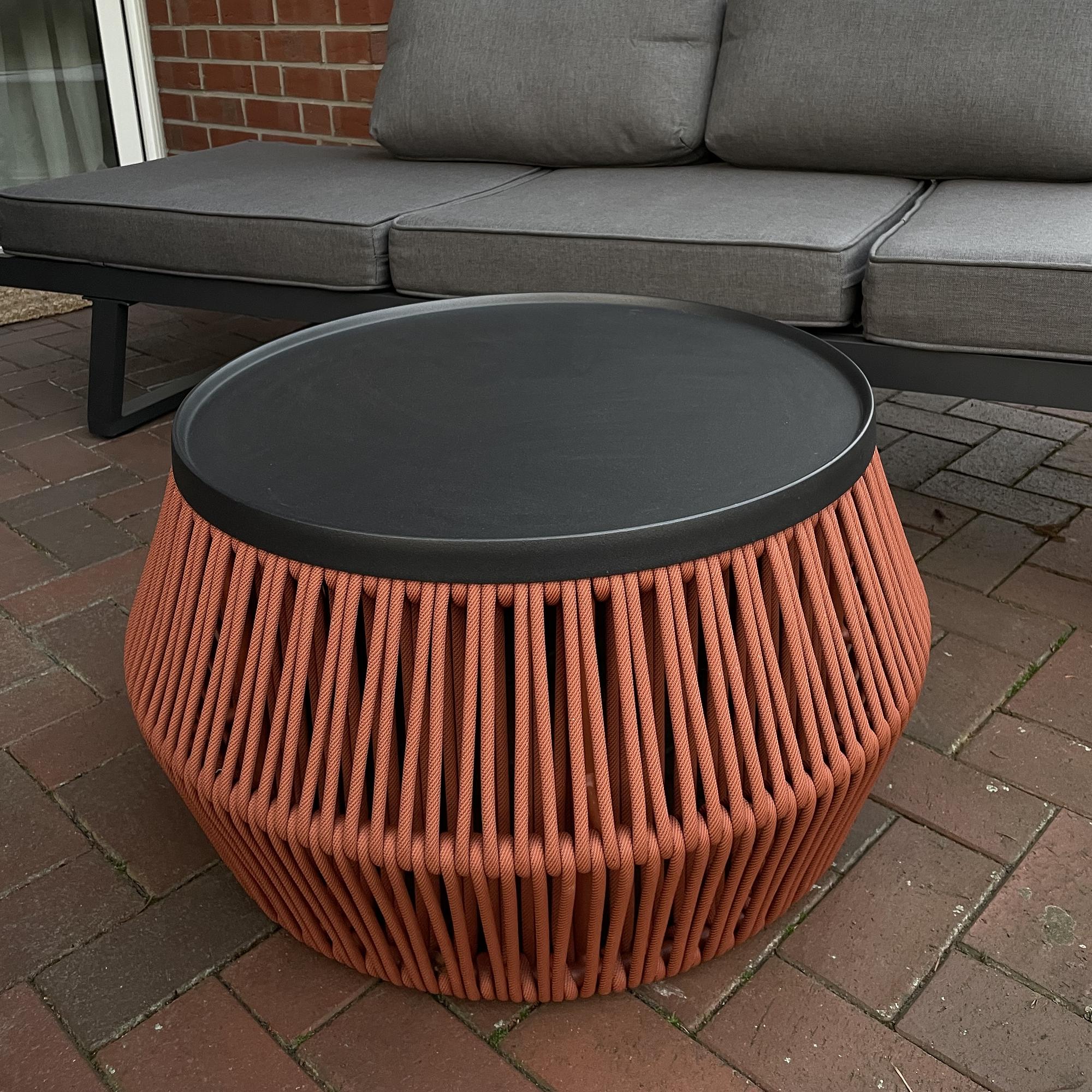 Hocker / Beistelltisch mit Tischplatte Orange 0