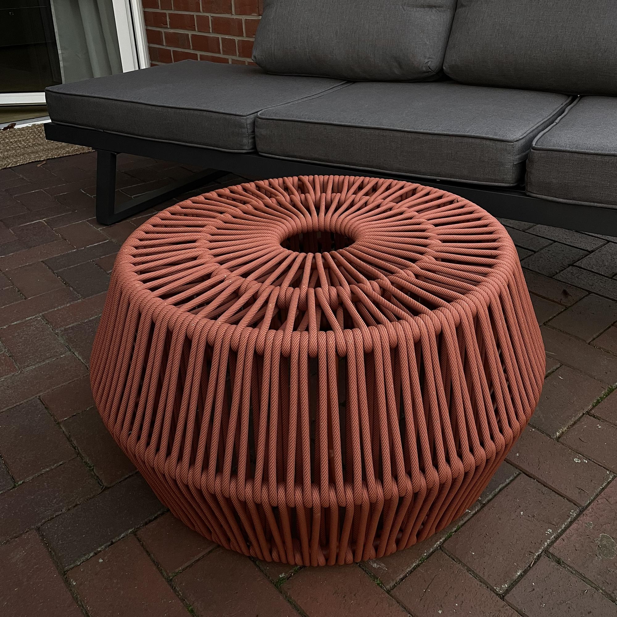 Hocker / Beistelltisch mit Tischplatte Orange 1