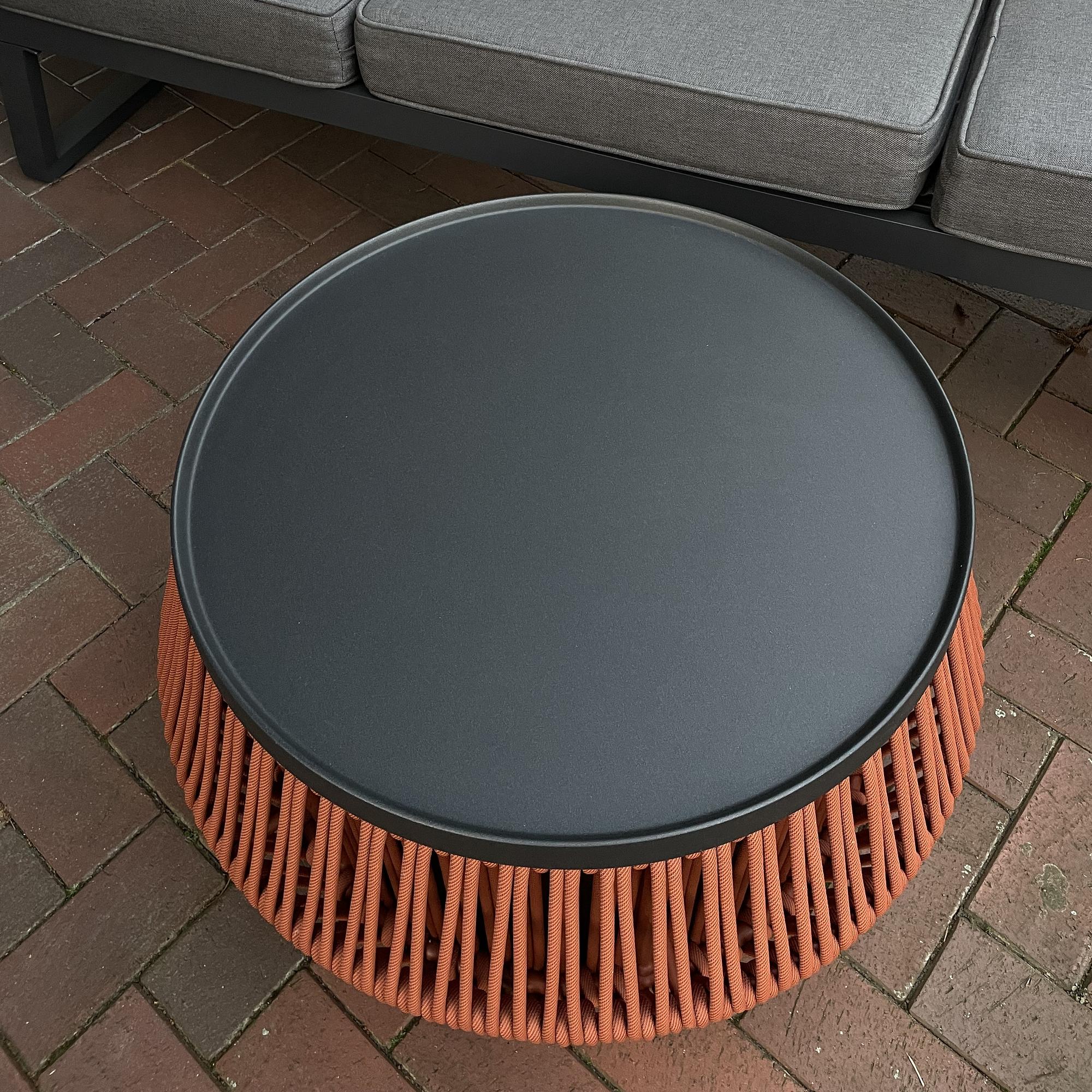 Hocker / Beistelltisch mit Tischplatte Orange 2
