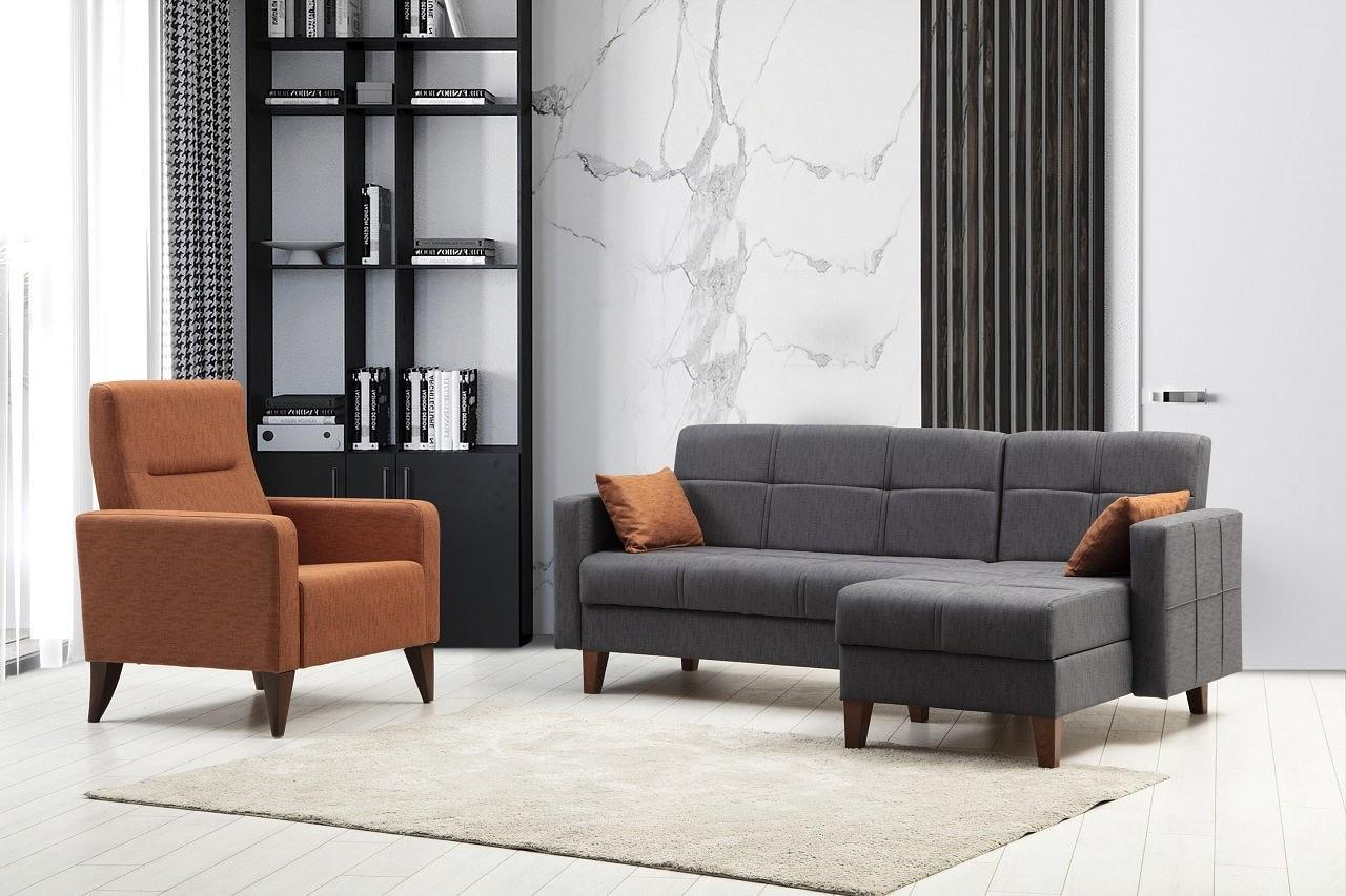 Polya Sofa Set Dark Grey 0
