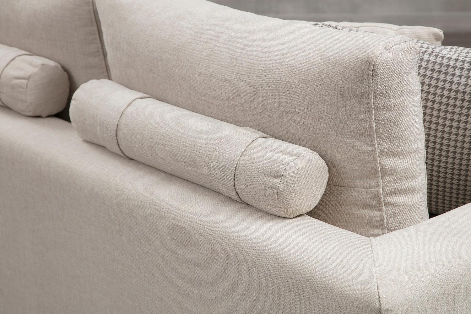 4-seater sofa with side table Beige 2