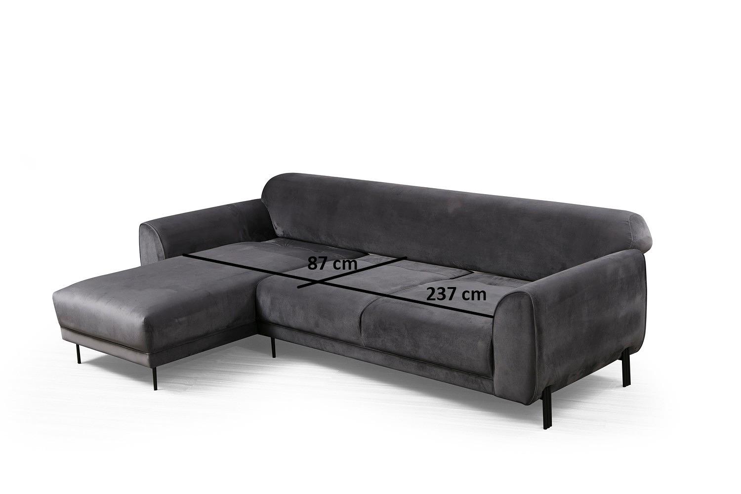 Image Corner sofa Left Anthracite 6