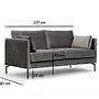 Sino 2-Seater Sofa Grey 6