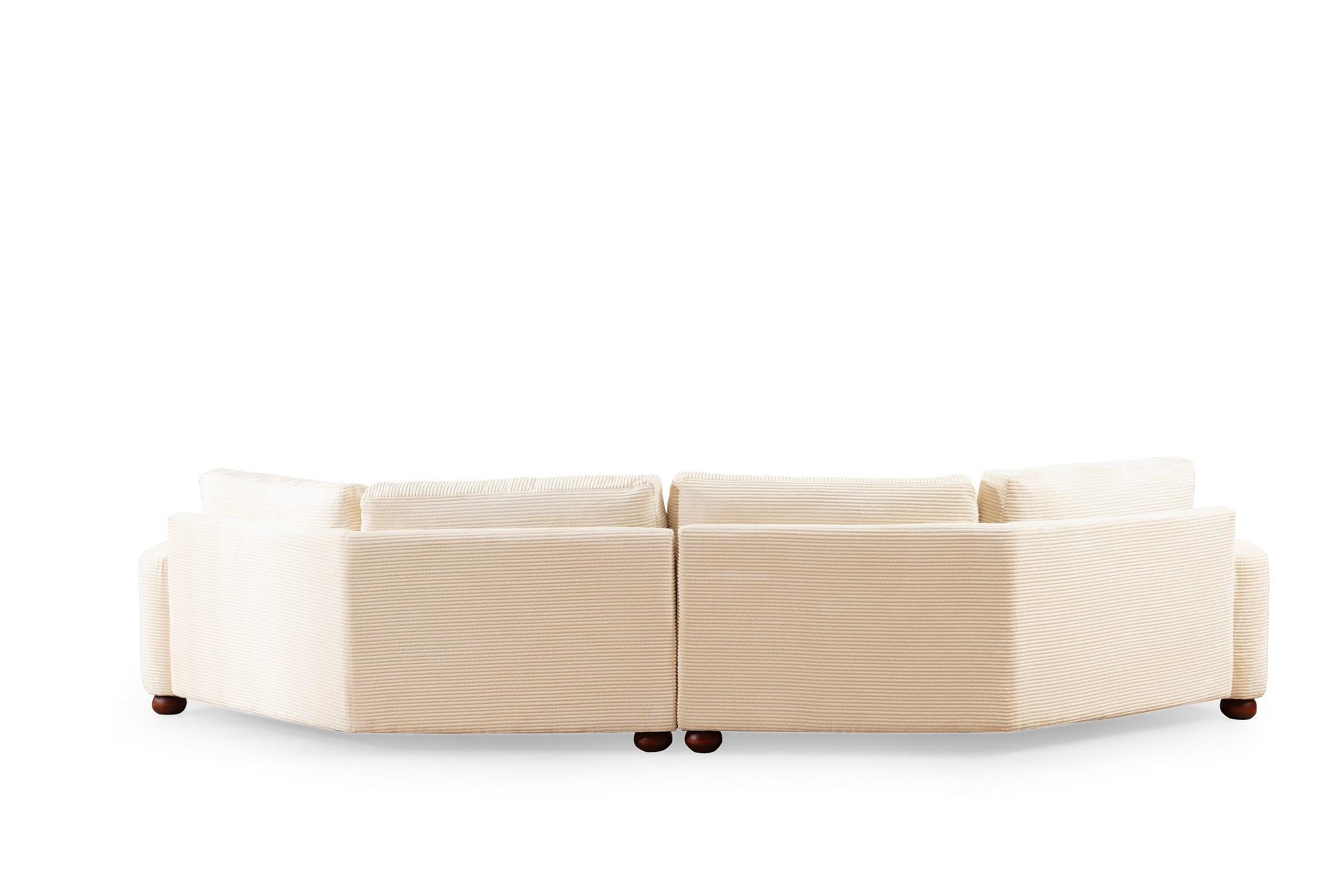 River 4-Sitzer Ecksofa Rechts Beige 4