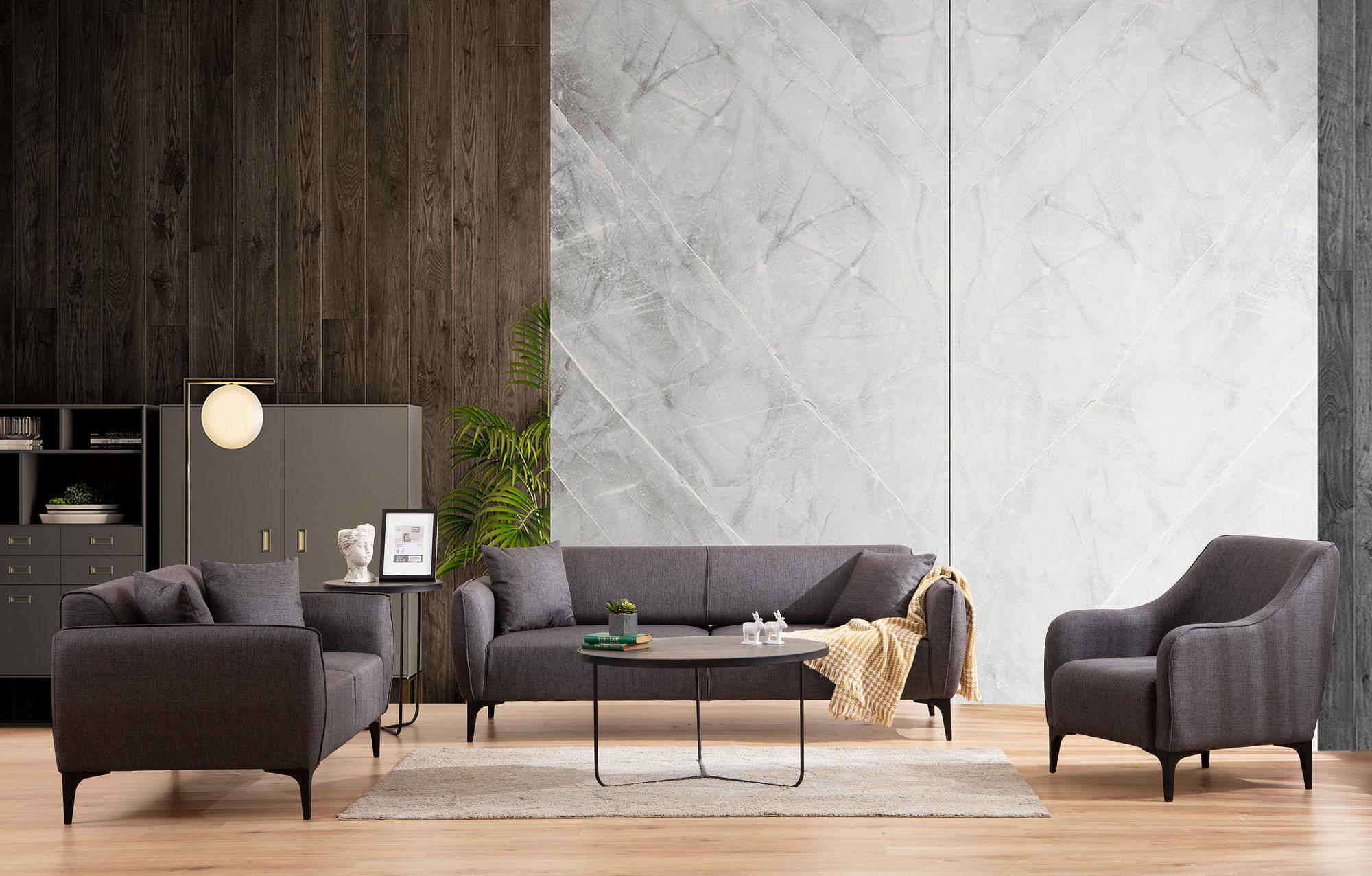 Belissimo 2-seater sofa dark grey 1