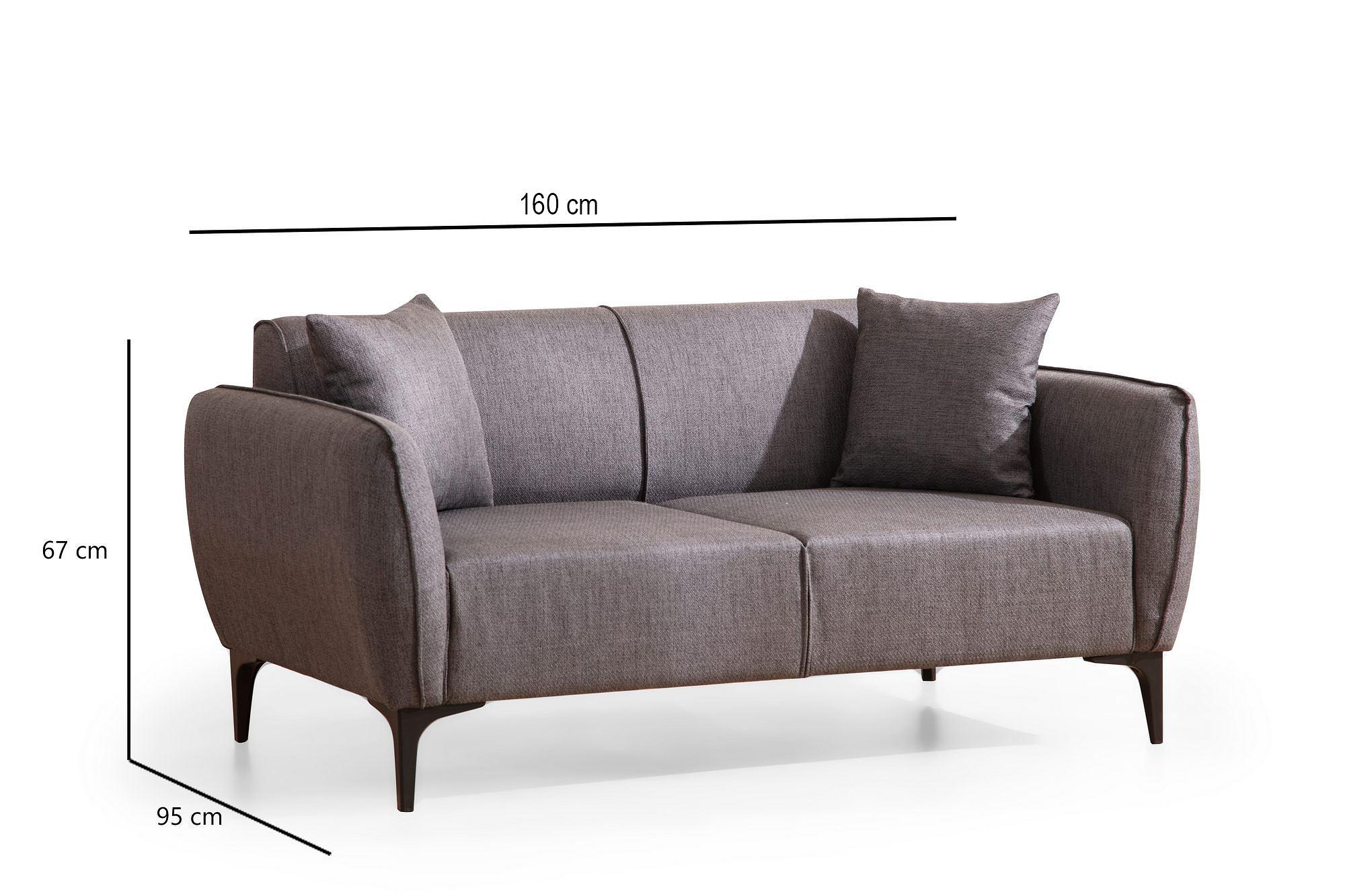 Belissimo 2-Sitzer Sofa Dunkelgrau 5
