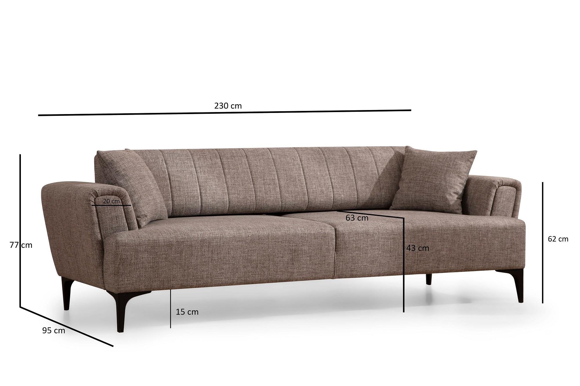 Hamlet 3-seater sofa bed light brown 5