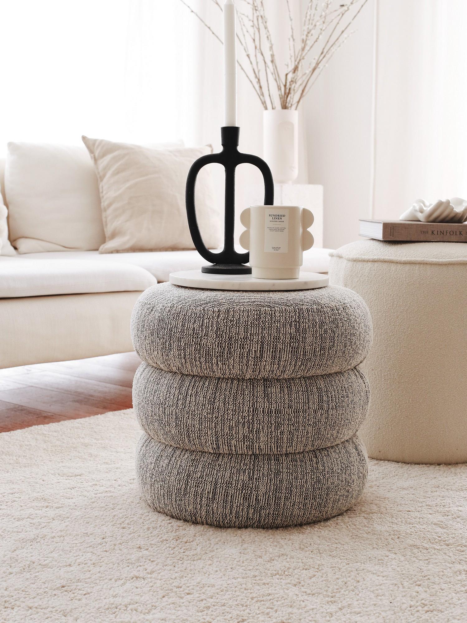Boum Pouf Teddy Fabric Gray 0