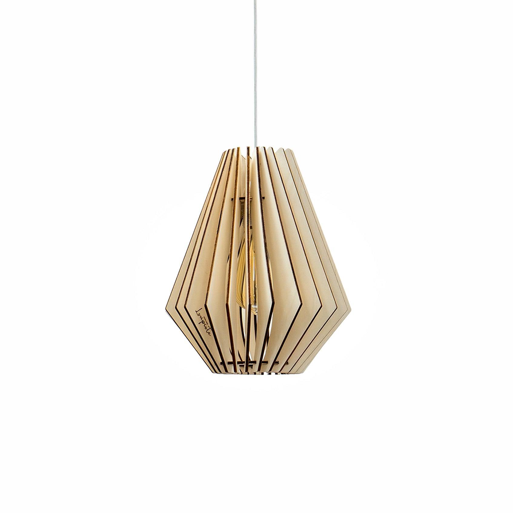 Lampada a sospensione Ambra legno 21cm 9