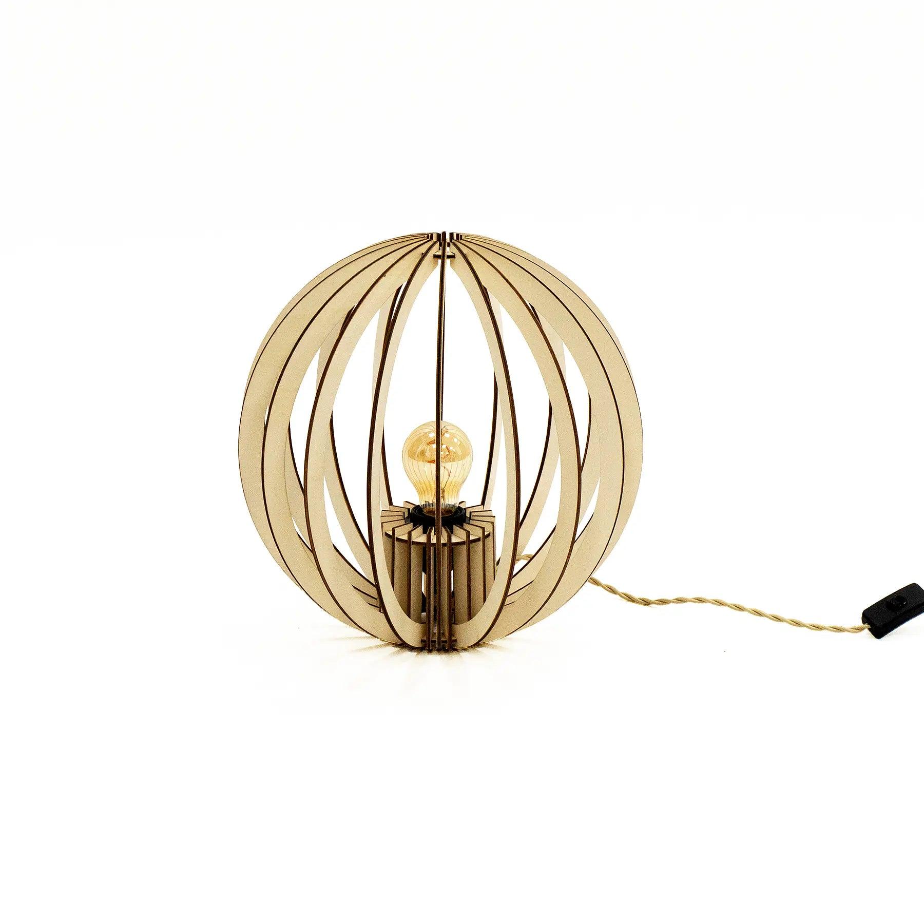 OYA Tischlampe Holz Weiß 35cm 6